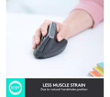 Logitech MX Vertical Ergonomic Mouse, Multi-Device, Bluetooth or 2.4GHz Wireless with USB Unifying Receiver, 4000 DPI Optical Tracking, 4 Buttons, Fast Charging, Laptop/PC/Mac/iPad OS- Black - 2