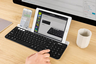 Logitech K780 Multi-Device Wireless Keyboard, QWERTY German Layout - Dark Grey/White - 5