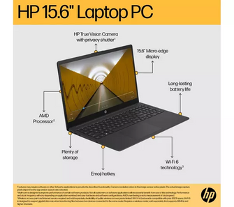HP 15-fc0514sa 15.6" Laptop - AMD Ryzen 5, 256 GB, Black - 4