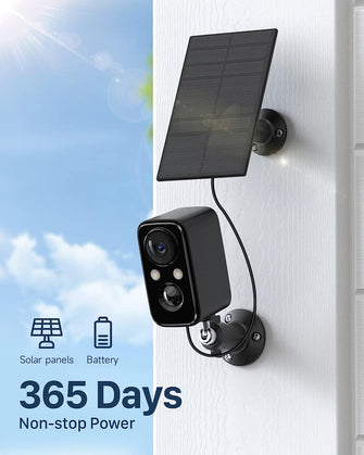 Security Camera Outdoor Wireless,Flood Light WiFi Battery Camera with Solar panel,Color Night Vision,PIR Human Detection,2-Way Talk,IP66 Waterproof - 3