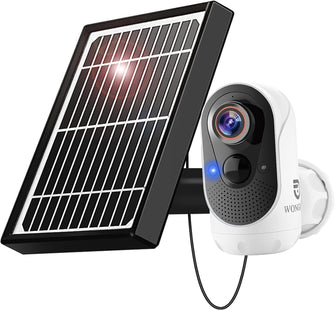 Solar Security Camera Outdoor Wireless - WiFi Rechargeable Battery Powered Camera with Solar Panel, Night Vision, 2-Way Audio, Waterproof，1080P Smart Home CCTV Camera PIR Human Detection - 1