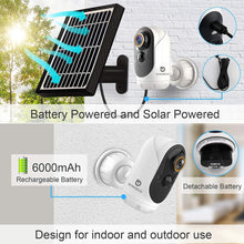 Solar Security Camera Outdoor Wireless - WiFi Rechargeable Battery Powered Camera with Solar Panel, Night Vision, 2-Way Audio, Waterproof，1080P Smart Home CCTV Camera PIR Human Detection - 3