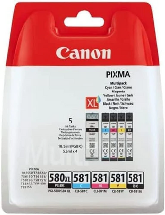 CANON PGI-580XL / CLI-581 Cyan, Magenta, Yellow & Black Ink Cartridges - Multipack - 1