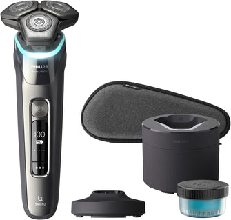 Philips Home Shaver Series 9000 with Skin IQ Technology, Wet & Dry Electric Shaver with Pressure Guard Sensor, Dual Steel Precision Blades on 360-D Flexing heads - 1
