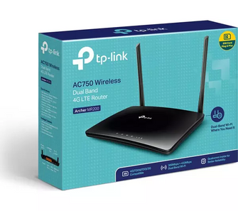 TP-Link AC750 Dual Band 4G LTE Router, SIM Slot Unlocked, WAN/LAN port, Removable Wi-Fi Antennas, Compatible with FDD-LTE and TDD-LTE, No Configuration Required, UK Plug, Black (Archer MR200) - 5