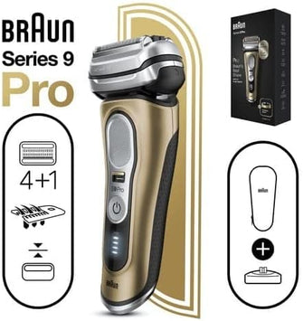 BRAUN Series 9 Pro 9419s Wet & Dry shaver with charging stand and travel case, gold. - 3