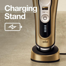 BRAUN Series 9 Pro 9419s Wet & Dry shaver with charging stand and travel case, gold. - 5