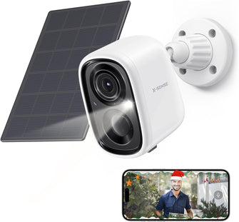 Outdoor Camera Wireless, Home Security Camera, 1080P Cameras House Security with Solar Panel, PIR Motion Detection, 2-Way Audio, Color Night Vision, Siren Spotlight, Real-Time Alert, SD&Cloud - 1