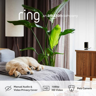 Ring Indoor Camera (2nd Gen) by Amazon | Plug-In Pet Security Camera | 1080p HD, Two-Way Talk, Wifi, Privacy Cover, DIY | alternative to CCTV system | 30-day free trial of Ring Protect - 3