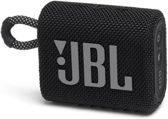 JBL GO 3 - Wireless Bluetooth portable speaker, 5 Hours of Playtime, integrated loop for travel with USB C charging cable, in black - 1
