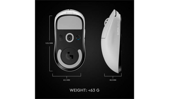 Logitech G PRO X SUPERLIGHT Wireless Gaming Mouse, HERO 25K Sensor, Ultra-light with 63g, 5 Programmable Buttons, 70 hours Battery Life, Zero Additive PTFE Feet, PC/Mac - White - 8