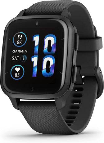 Garmin,Garmin Venu Sq 2 Music Edition Smart Watch - Black/ Slate - Gadcet.com