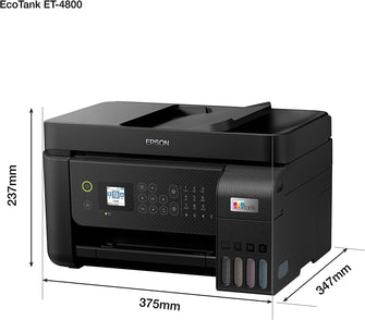 Epson EcoTank ET-4800 Print/Scan/Copy Wi-Fi Ink Tank Printer, With Up To 3 Years Worth Of Ink Included