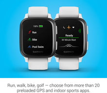 Buy Garmin,Garmin Venu Sq Music Amazon Exclusive GPS Smartwatch with All-day Health Monitoring and Fitness Features, Built-in Sports Apps and More, White with Slate Bezel - Gadcet.com | UK | London | Scotland | Wales| Ireland | Near Me | Cheap | Pay In 3 | Watches