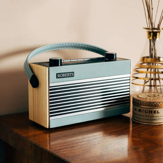 Roberts Rambler BT Retro/Digital Portable Bluetooth Radio with DAB/DAB+/FM RDS Wavebands - Blue - Gadcet.com