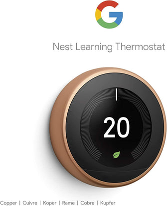 Google,Google Nest Learning Thermostat 3rd Generation, Copper - Smart Thermostat - A Brighter Way To Save Energy - Gadcet.com