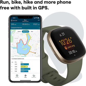 Buy Fitbit,Fitbit Versa 3 - Soft Gold Aluminium/Olive - Gadcet.com | UK | London | Scotland | Wales| Ireland | Near Me | Cheap | Pay In 3 | Watches