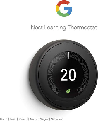 Buy Google,Google Nest Learning Thermostat 3rd Generation, Black - Smart Thermostat - A Brighter Way To Save Energy - Gadcet.com | UK | London | Scotland | Wales| Ireland | Near Me | Cheap | Pay In 3 | Electronics