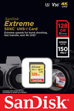 SanDisk Extreme SDXC Memory Card, Up to 150 MB/s, Class 10, U3, V30, 128 GB