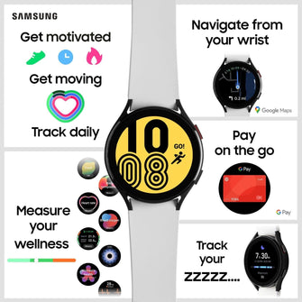 Buy Samsung,SAMSUNG Galaxy Watch4 BT Smart Watch, 44 mm - Aluminium, Silver - Gadcet.com | UK | London | Scotland | Wales| Ireland | Near Me | Cheap | Pay In 3 | smart watch