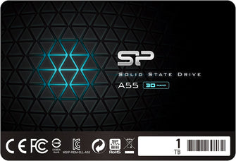 Silicon Power-1TB SSD 3D NAND A55 SLC Cache Performance Boost SATA III 2.5" 7mm (0.28") Internal Solid State Drive