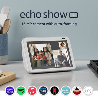 Buy Amazon,Amazon Echo Show 8 (2nd Gen) Smart Display With Alexa -White - Gadcet.com | UK | London | Scotland | Wales| Ireland | Near Me | Cheap | Pay In 3 | Speakers
