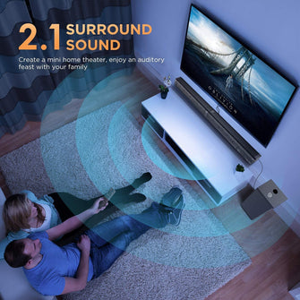ULTIMEA,ULTIMEA Tapio V Soundbar, 5 Bass Surround Sound Soundbar, 2.1 CH Home Audio Su - Gadcet.com