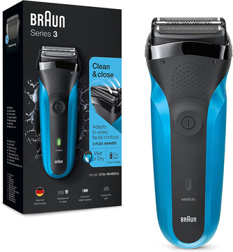 Braun Series 3 Electric Shaver For Men with Precision Beard Trimmer, Wet & Dry, UK 2 Pin Plug, 310 - Black/Blue