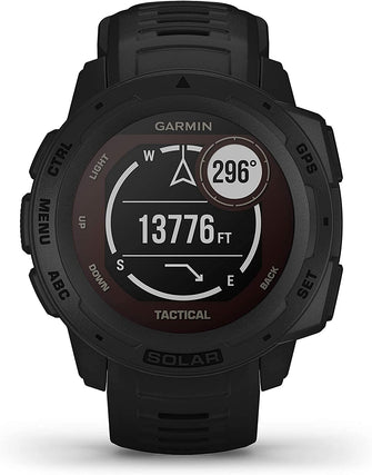 Garmin Instinct Solar Tactical, Solar-powered Rugged Outdoor Smartwatch with Tactical Features, Built-in Sports Apps and Health Monitoring, Black - Gadcet.com