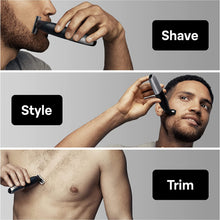 Braun Series XT5 One Blade Hybrid Beard & Stubble Trimmer, Electric Shaver for Men, Body Groomer for Manscaping With Travel Pouch, Gifts For Men, XT5200, Black Razor (2 pin UK plug)