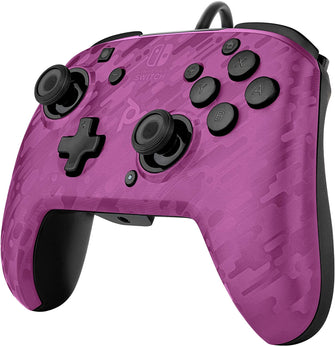 PDP Gaming Faceoff Deluxe+ Wired Switch Pro Controller - Purple Camo - Officially Licensed by Nintendo - Customizable buttons and paddles - Ergonomic Controllers - Gadcet.com