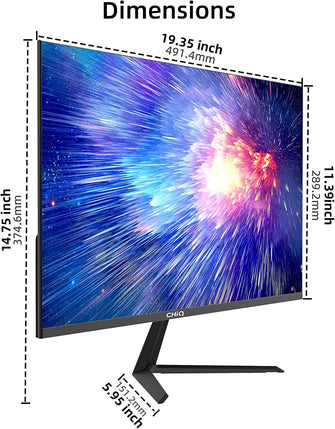 CHiQ,CHiQ 22P610FS 21.5 Inch Full HD (1920x1080) Monitor, 100% sRGB, 75Hz, Anti Glare, Ultra Slim, Metal Frameless,Tilt Adjustment, FreeSync/FPS, Low Blue Light, HDMI/VGA/Audio Output - Gadcet.com