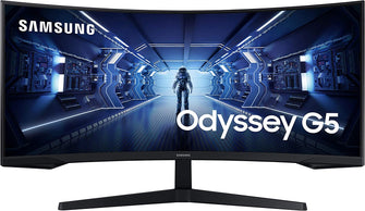 Buy Samsung,Samsung Odyssey G5 LC34G55TWWRXXU 34" 1000R Curved Gaming Monitor - 165Hz, 1ms, 1440p WQHD, Freesync Premium, HDR10, HDMI, Displayport, Black - Gadcet.com | UK | London | Scotland | Wales| Ireland | Near Me | Cheap | Pay In 3 | Monitors