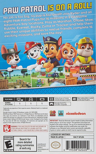 Buy Nintendo,Paw Patrol: On a roll! for Nintendo Switch - Gadcet.com | UK | London | Scotland | Wales| Ireland | Near Me | Cheap | Pay In 3 | Games