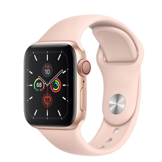 Buy Apple,Apple Watch Series 5 GPS + Cellular, Gold Aluminium, 40mm with Pink Sand Sport Band - Gadcet.com | UK | London | Scotland | Wales| Ireland | Near Me | Cheap | Pay In 3 | smart watch