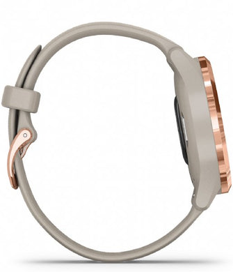 Garmin  Vívomove® 3S Rose gold stainless steel bezel with light sand case and silicone band