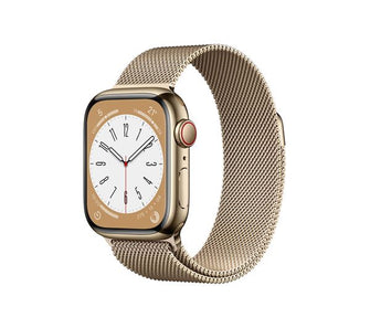 Apple Watch Series 8 (GPS + Cellular), 41mm Gold Stainless Steel Case with Gold Milanese Loop